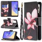 For vivo V21e 4G Colored Drawing Pattern Zipper Horizontal Flip Leather Case with Holder & Card Slots & Wallet(Lotus) - 1