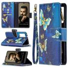 For vivo V21e 5G Colored Drawing Pattern Zipper Horizontal Flip Leather Case with Holder & Card Slots & Wallet(Gold Butterfly) - 1