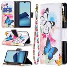 For vivo Y20 Colored Drawing Pattern Zipper Horizontal Flip Leather Case with Holder & Card Slots & Wallet(Two Butterflies) - 1