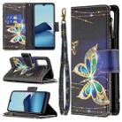 For vivo Y20 Colored Drawing Pattern Zipper Horizontal Flip Leather Case with Holder & Card Slots & Wallet(Big Butterfly) - 1