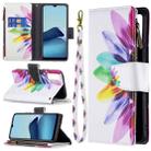 For vivo Y20 Colored Drawing Pattern Zipper Horizontal Flip Leather Case with Holder & Card Slots & Wallet(Sun Flower) - 1