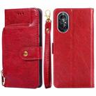 For Huawei nova 8 5G Zipper Bag PU + TPU Horizontal Flip Leather Case with Holder & Card Slot & Wallet & Lanyard(Red) - 1