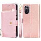 For Huawei nova 8 5G Zipper Bag PU + TPU Horizontal Flip Leather Case with Holder & Card Slot & Wallet & Lanyard(Rose Gold) - 1