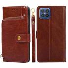 For Huawei nova 8 SE Zipper Bag PU + TPU Horizontal Flip Leather Case with Holder & Card Slot & Wallet & Lanyard(Brown) - 1