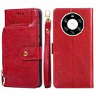 For Huawei Mate 40 Pro+ Zipper Bag PU + TPU Horizontal Flip Leather Case with Holder & Card Slot & Wallet & Lanyard(Red) - 1
