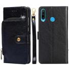 For Huawei P30 lite / nova 4e Zipper Bag PU + TPU Horizontal Flip Leather Case with Holder & Card Slot & Wallet & Lanyard(Black) - 1