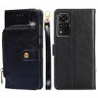 For Honor V40 5G Zipper Bag PU + TPU Horizontal Flip Leather Case with Holder & Card Slot & Wallet & Lanyard(Black) - 1