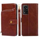 For Honor V40 5G Zipper Bag PU + TPU Horizontal Flip Leather Case with Holder & Card Slot & Wallet & Lanyard(Brown) - 1