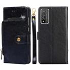 For Honor 10X Lite Zipper Bag PU + TPU Horizontal Flip Leather Case with Holder & Card Slot & Wallet & Lanyard(Black) - 1