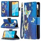 For OPPO A15 Colored Drawing Pattern Zipper Horizontal Flip Leather Case with Holder & Card Slots & Wallet(Gold Butterfly) - 1