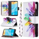 For OPPO A15 Colored Drawing Pattern Zipper Horizontal Flip Leather Case with Holder & Card Slots & Wallet(Sun Flower) - 1