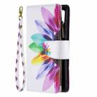 For OPPO A15 Colored Drawing Pattern Zipper Horizontal Flip Leather Case with Holder & Card Slots & Wallet(Sun Flower) - 2