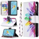 For OPPO A54 4G/A55 5G Colored Drawing Pattern Zipper Horizontal Flip Leather Case with Holder & Card Slots & Wallet(Sun Flower) - 1
