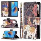 For OPPO A74 4G/F19 4G Colored Drawing Pattern Zipper Horizontal Flip Leather Case with Holder & Card Slots & Wallet(Flower Elephants) - 1