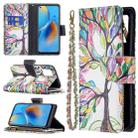 For OPPO A74 4G/F19 4G Colored Drawing Pattern Zipper Horizontal Flip Leather Case with Holder & Card Slots & Wallet(Big Tree) - 1