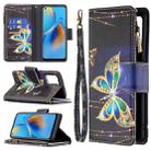 For OPPO A74 4G/F19 4G Colored Drawing Pattern Zipper Horizontal Flip Leather Case with Holder & Card Slots & Wallet(Big Butterfly) - 1