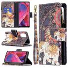 For OPPO A74 5G/A93 5G/A54 5G Colored Drawing Pattern Zipper Horizontal Flip Leather Case with Holder & Card Slots & Wallet(Flower Elephants) - 1