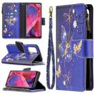 For OPPO A74 5G/A93 5G/A54 5G Colored Drawing Pattern Zipper Horizontal Flip Leather Case with Holder & Card Slots & Wallet(Purple Butterfly) - 1