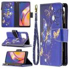 For OPPO A94/Reno5 F/F19 Pro Colored Drawing Pattern Zipper Horizontal Flip Leather Case with Holder & Card Slots & Wallet(Purple Butterfly) - 1