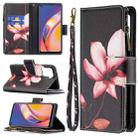 For OPPO A94/Reno5 F/F19 Pro Colored Drawing Pattern Zipper Horizontal Flip Leather Case with Holder & Card Slots & Wallet(Lotus) - 1
