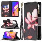 For OPPO A94 5G/F19 Pro+ 5G/Reno5 Z 5G Colored Drawing Pattern Zipper Horizontal Flip Leather Case with Holder & Card Slots & Wallet(Lotus) - 1
