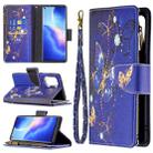 For OPPO Reno5 Pro 5G Colored Drawing Pattern Zipper Horizontal Flip Leather Case with Holder & Card Slots & Wallet(Purple Butterfly) - 1