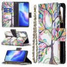 For OPPO Reno5 Pro 5G Colored Drawing Pattern Zipper Horizontal Flip Leather Case with Holder & Card Slots & Wallet(Big Tree) - 1