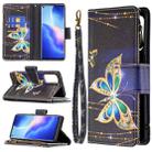 For OPPO Reno5 Pro 5G Colored Drawing Pattern Zipper Horizontal Flip Leather Case with Holder & Card Slots & Wallet(Big Butterfly) - 1