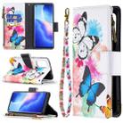 For OPPO Reno5 5G Colored Drawing Pattern Zipper Horizontal Flip Leather Case with Holder & Card Slots & Wallet(Two Butterflies) - 1