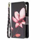 For OPPO Reno5 5G Colored Drawing Pattern Zipper Horizontal Flip Leather Case with Holder & Card Slots & Wallet(Lotus) - 1