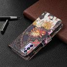 For OPPO Reno6 5G Colored Drawing Pattern Zipper Horizontal Flip Leather Case with Holder & Card Slots & Wallet(Flower Elephants) - 7
