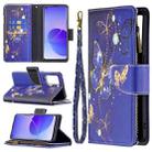 For OPPO Reno6 5G Colored Drawing Pattern Zipper Horizontal Flip Leather Case with Holder & Card Slots & Wallet(Purple Butterfly) - 1