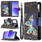 For OPPO Reno6 5G Colored Drawing Pattern Zipper Horizontal Flip Leather Case with Holder & Card Slots & Wallet(Big Butterfly) - 1