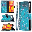 For OPPO Realme C15/C12/C25 Colored Drawing Pattern Zipper Horizontal Flip Leather Case with Holder & Card Slots & Wallet(Plum Blossom) - 1