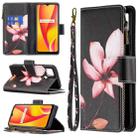 For OPPO Realme C15/C12/C25 Colored Drawing Pattern Zipper Horizontal Flip Leather Case with Holder & Card Slots & Wallet(Lotus) - 1