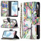 For OPPO Realme C21/C20 Colored Drawing Pattern Zipper Horizontal Flip Leather Case with Holder & Card Slots & Wallet(Big Tree) - 1