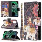 For OPPO Realme 8 5G/V13 5G Colored Drawing Pattern Zipper Horizontal Flip Leather Case with Holder & Card Slots & Wallet(Flower Elephants) - 1