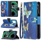 For OPPO Realme 8 5G/V13 5G Colored Drawing Pattern Zipper Horizontal Flip Leather Case with Holder & Card Slots & Wallet(Gold Butterfly) - 1