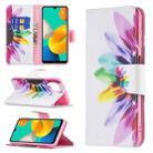 For Samsung Galaxy M32 Colored Drawing Pattern Horizontal Flip Leather Case with Holder & Card Slots & Wallet(Sun Flower) - 1