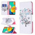 For Samsung Galaxy M32 Colored Drawing Pattern Horizontal Flip Leather Case with Holder & Card Slots & Wallet(Tree) - 1
