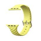 Solid Color Twist Silicone Watch Band For Apple Watch Series 9&8&7 41mm / SE 3&SE 2&6&SE&5&4 40mm / 3&2&1 38mm(Yellow) - 1