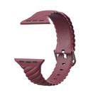 Solid Color Twist Silicone Watch Band For Apple Watch Series 9&8&7 41mm / SE 3&SE 2&6&SE&5&4 40mm / 3&2&1 38mm(Wine Red) - 1