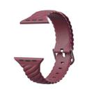 Solid Color Twist Silicone Watch Band For Apple Watch Ultra 49mm&Watch Ultra 2 49mm / Series 9&8&7 45mm / SE 3&SE 2&6&SE&5&4 44mm / 3&2&1 42mm(Wine Red) - 1