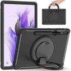 For Samsung Galaxy Tab S8+ / Tab S8 Plus /  Tab S7 FE / Tab S7+/S7 FE 12.4 inch T970 Shockproof TPU + PC Protective Case with 360 Degree Rotation Foldable Handle Grip Holder & Pen Slot(Black) - 1