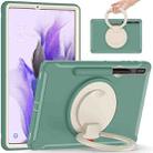 For Samsung Galaxy Tab S8+ / Tab S8 Plus /  Tab S7 FE / Tab S7+/S7 FE 12.4 inch T970 Shockproof TPU + PC Protective Case with 360 Degree Rotation Foldable Handle Grip Holder & Pen Slot(Emmerald Green) - 1