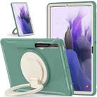 For Samsung Galaxy Tab S8+ / Tab S8 Plus /  Tab S7 FE / Tab S7+/S7 FE 12.4 inch T970 Shockproof TPU + PC Protective Case with 360 Degree Rotation Foldable Handle Grip Holder & Pen Slot(Emmerald Green) - 2