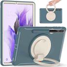 For Samsung Galaxy Tab S8+ / Tab S8 Plus /  Tab S7 FE / Tab S7+/S7 FE 12.4 inch T970 Shockproof TPU + PC Protective Case with 360 Degree Rotation Foldable Handle Grip Holder & Pen Slot(Cornflower Blue) - 1