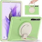 For Samsung Galaxy Tab S8+ / Tab S8 Plus /  Tab S7 FE / Tab S7+/S7 FE 12.4 inch T970 Shockproof TPU + PC Protective Case with 360 Degree Rotation Foldable Handle Grip Holder & Pen Slot(Matcha Green) - 1