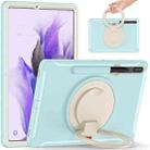 For Samsung Galaxy Tab S8+ / Tab S8 Plus /  Tab S7 FE / Tab S7+/S7 FE 12.4 inch T970 Shockproof TPU + PC Protective Case with 360 Degree Rotation Foldable Handle Grip Holder & Pen Slot(Ice Crystal Blue) - 1