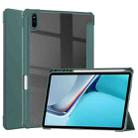 For Huawei MatePad 11 2020 Three-fold Transparent TPU Horizontal Flip Leather Case with Pen Slot & Three-fold Holder & Sleep / Wake-up Function(Dark Green) - 1